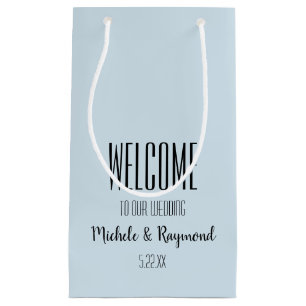Petit Sac Cadeau Bienvenue à notre Mariage PALE BLUE Cadeaux SMALL