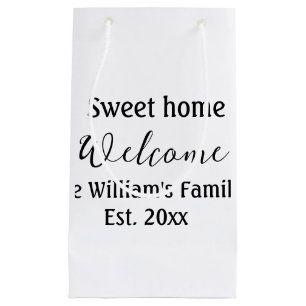 Petit Sac Cadeau Bienvenue douce maison ajouter nom de famille anné