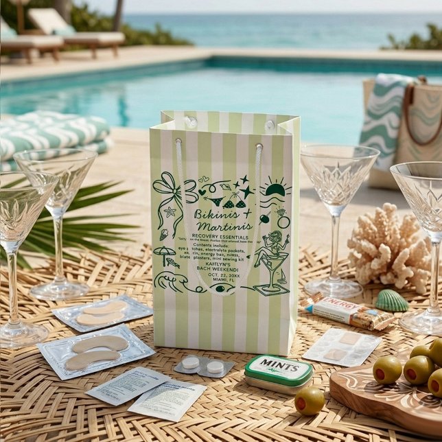 Petit Sac Cadeau Bikinis & Martinis Bachelorette Party Recovery Kit (Créateur téléchargé)