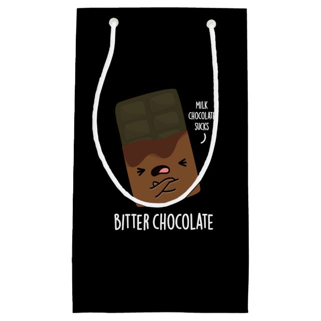 Petit Sac Cadeau Bitter Chocolat Funny Candy Pun Dark BG (Devant)