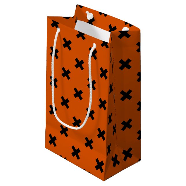 Petit Sac Cadeau Black cross stitches (Devant Angle)