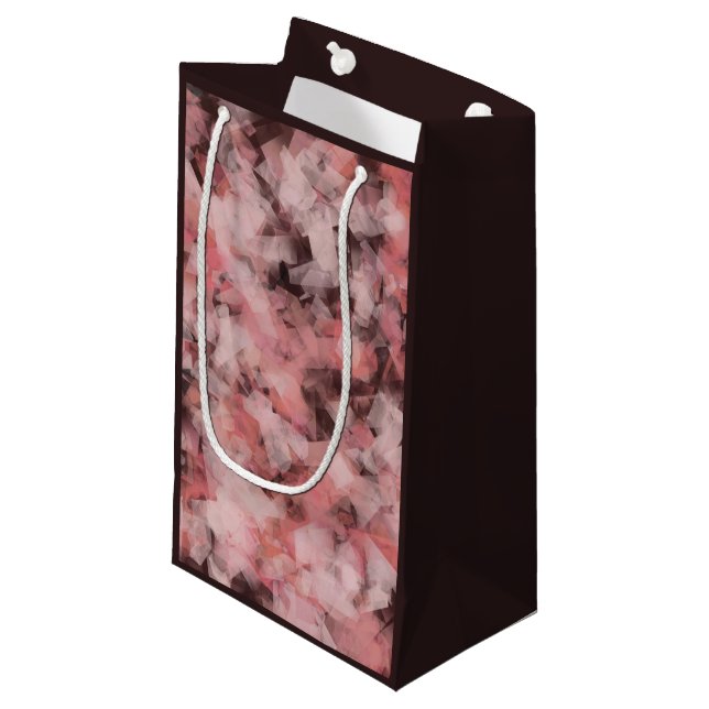 Petit Sac Cadeau Black Gray Pink White Modern Geometric Abstract (Devant Angle)