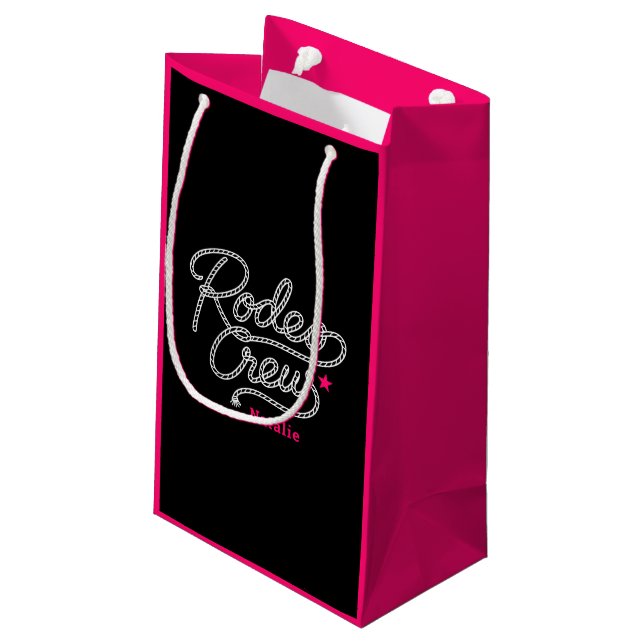Petit Sac Cadeau Black Pink Rodeo Crew Cowgirl Bachelorette (Dos Angle)