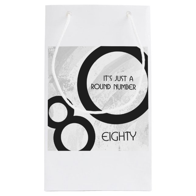 Petit Sac Cadeau Blanc 80 Décennie Anniversaire (Dos)