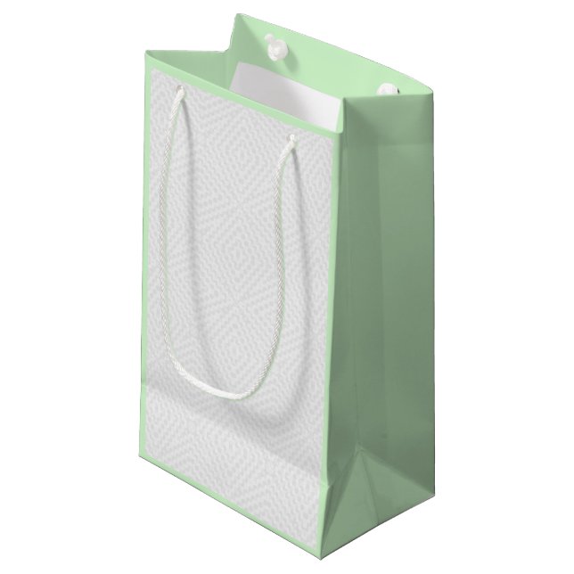 Petit Sac Cadeau Blanc solide texturé. (Devant Angle)