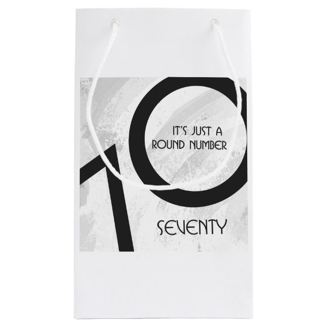 Petit Sac Cadeau Blancs 70 Anniversaire de la Décennie (Dos)