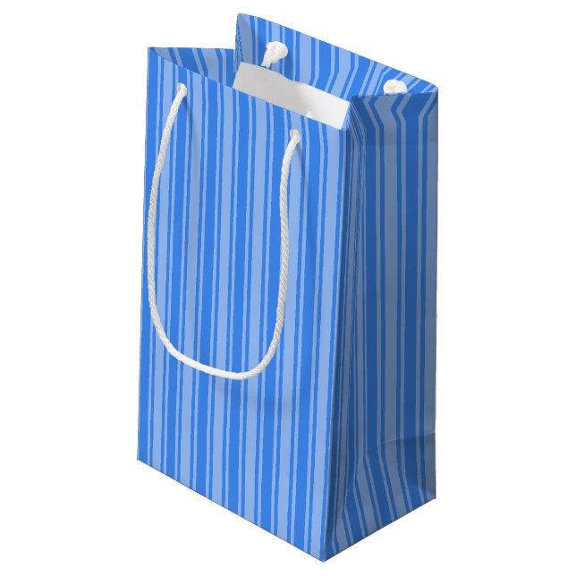 Petit Sac Cadeau Bleu bonbons rayures (Dos Angle)