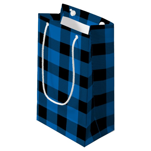 Petit Sac Cadeau Bleu Buffalo Country Lumberjack Plaid (Devant Angle)