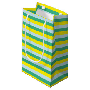 Petit Sac Cadeau Bleu pâle, vert d'eau et jaune