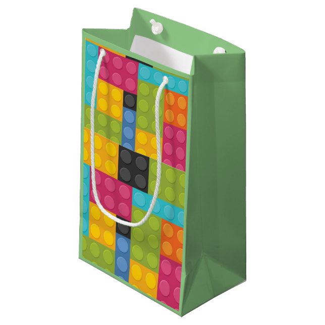 Petit Sac Cadeau Blocs de construction (Devant Angle)