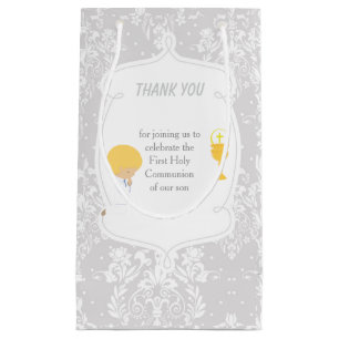 Petit Sac Cadeau Blonde Boy Première Communion Damask