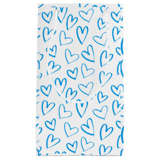 Petit Sac Cadeau Blue Heart Pattern Small Gift Bag