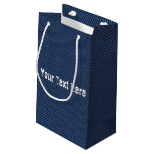Petit Sac Cadeau Blue Jeans Fabric - Ajouter votre texte - Personna