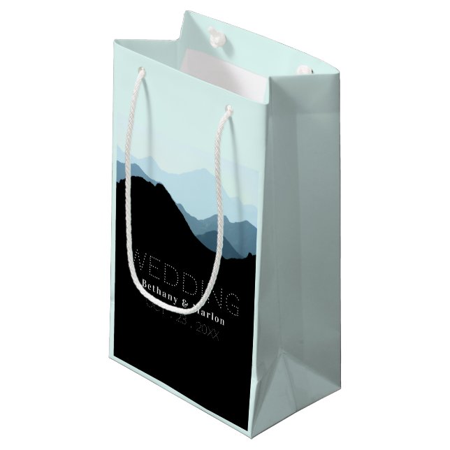 Petit Sac Cadeau Blue Mountain Range, Mariage rustique (Devant Angle)