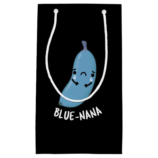 Petit Sac Cadeau Blue-nana Funny Banana Pun Dark BG (Devant)
