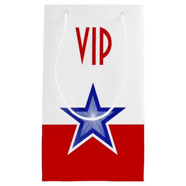 Petit Sac Cadeau Blue Star Red print VIP small (Devant)
