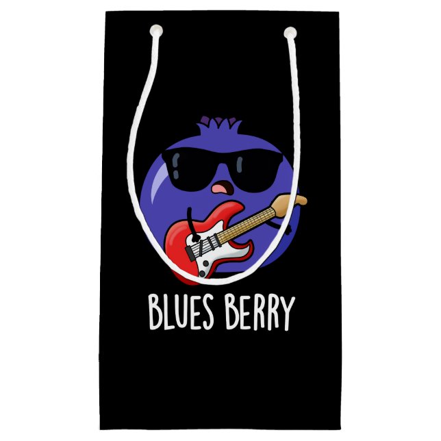 Petit Sac Cadeau Blues Berry Funny Fruit Pun Dark BG (Devant)