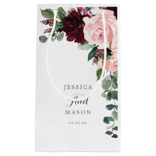 Petit Sac Cadeau Blush Burgundy Hotel Mariage Cadeau