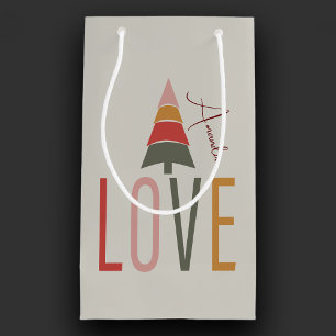 Petit Sac Cadeau Boho Minimaliste Personnalisé Avec Le Nom Noël