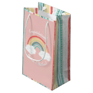 Petit Sac Cadeau Boho Rainbow Baby shower rose