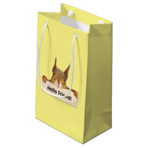 Petit Sac Cadeau Bonjour ami Funny Squirrel
