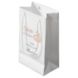 Petit Sac Cadeau Bonjour Citrouille Marque d'Automne pour Boutique