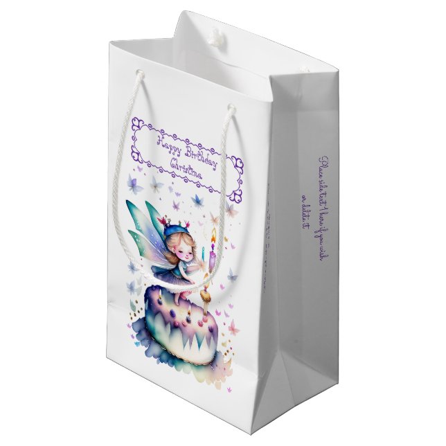 Petit Sac Cadeau Bonne fête d'anniversaire 01 (Devant Angle)
