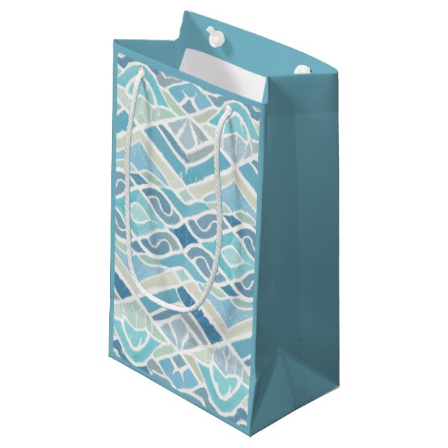 Petit Sac Cadeau Bord de mer/plage/bleu marine (Devant Angle)