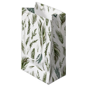 Petit Sac Cadeau Botanique de forêt simple Aquarelle Noël