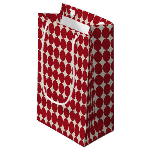 Petit Sac Cadeau Boules rouges de Noël modernes et audacieuses Chic