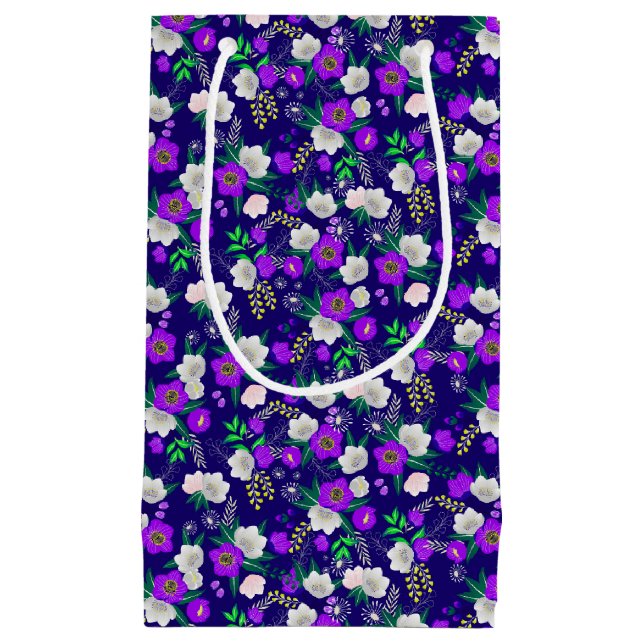 Petit Sac Cadeau Bouquet de fleurs de printemps rustique (Devant)