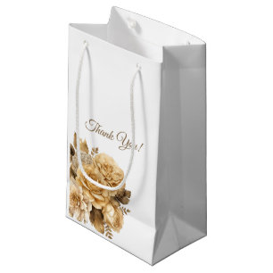 Petit Sac Cadeau Bouquet-Mariage de fleurs neutres