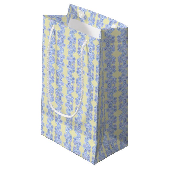 Petit Sac Cadeau Bouquets de Bleus Bouquets (Devant Angle)