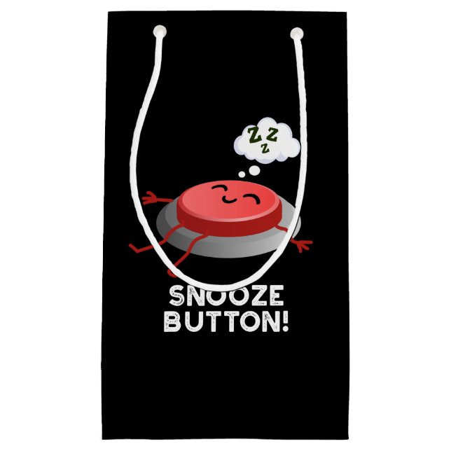 Petit Sac Cadeau Bouton Snooze Funny Jeu couché Dark BG (Devant)