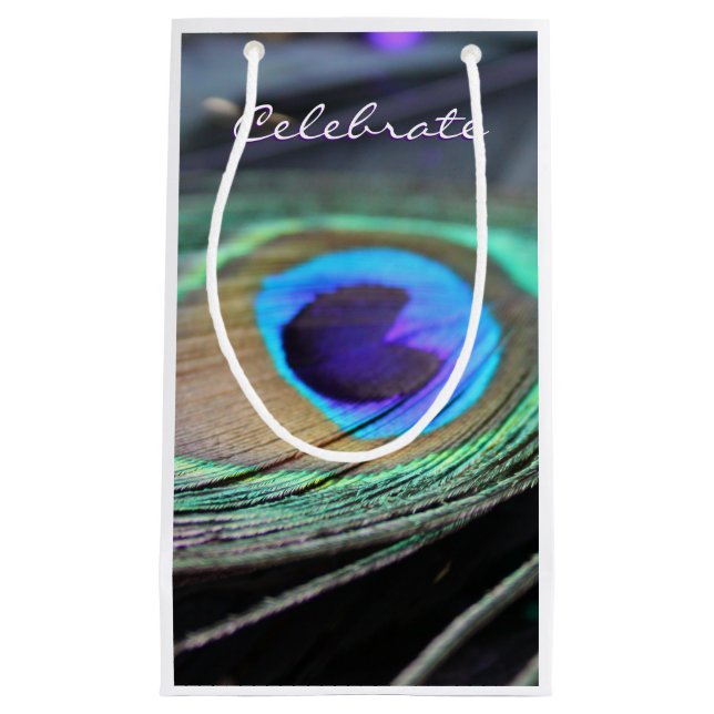 Petit Sac Cadeau Bright Peacock Feather Party Favoriser Custom Cade (Devant)