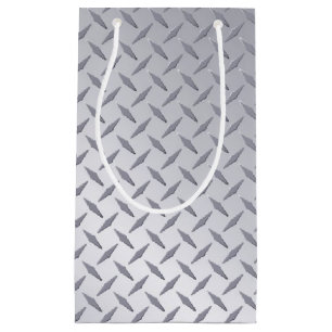 Petit Sac Cadeau Bright Steel Diamate Plate Look