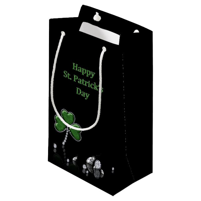 Petit Sac Cadeau Brilliant Happy St. Patrick's Day Diamonds (Devant Angle)