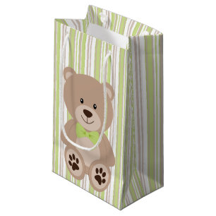 PETIT SAC CADEAU BRONZAGE AVEC OURS TEDDY AVEC CRAVATE ET STRIPES E
