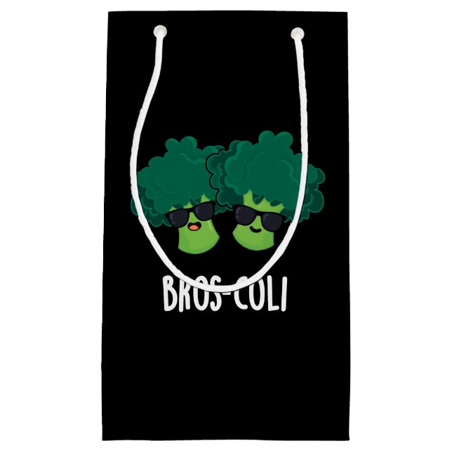 Petit Sac Cadeau Bros-coli Fantaisie Veggie Brocoli Pun Dark BG (Devant)