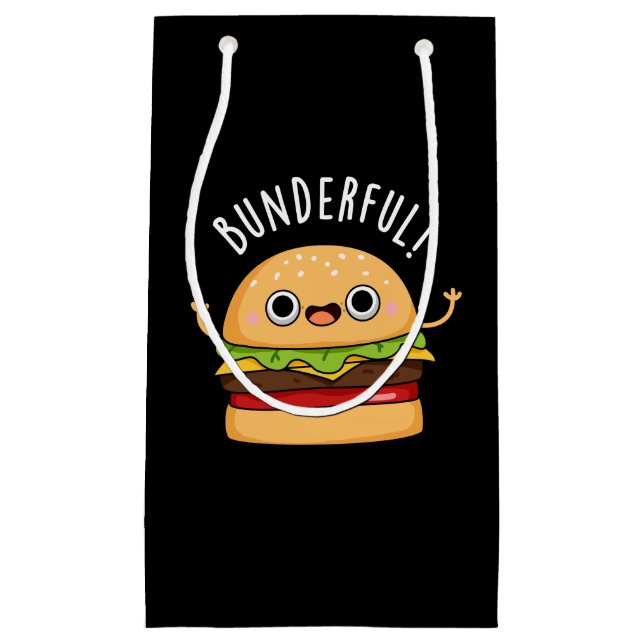 Petit Sac Cadeau Bunderny Burger Bun Pun Pun Dark BG (Devant)