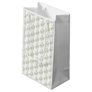 Petit Sac Cadeau Bunny Floral Motif Printemps de Pâques Coloré Amus