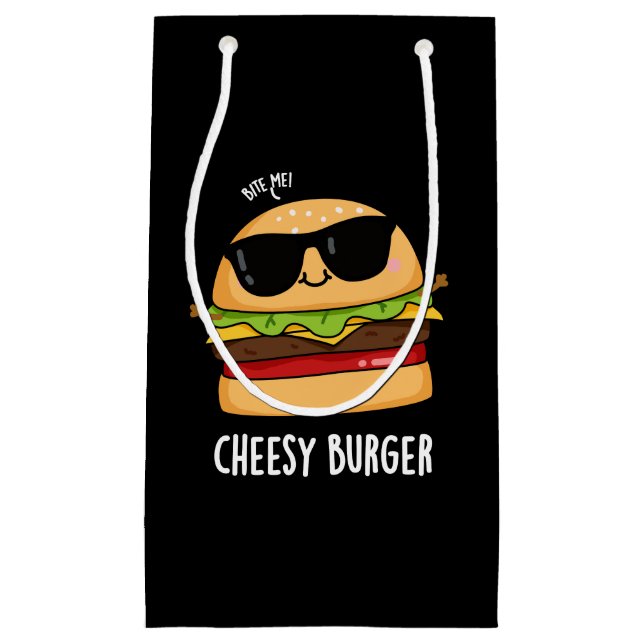 Petit Sac Cadeau Burger au fromage Blagues drôles de nourriture Fon (Devant)