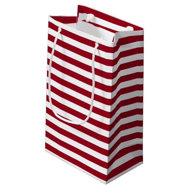 Petit Sac Cadeau Burgundy et White Stripes (Dos Angle)