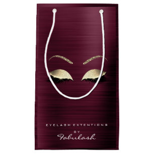 Petit Sac Cadeau Burgundy Gold Parties scintillant Maquillage Lashe