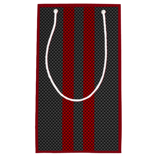 Petit Sac Cadeau Burgundy Red Carbon Style Racing (Devant)