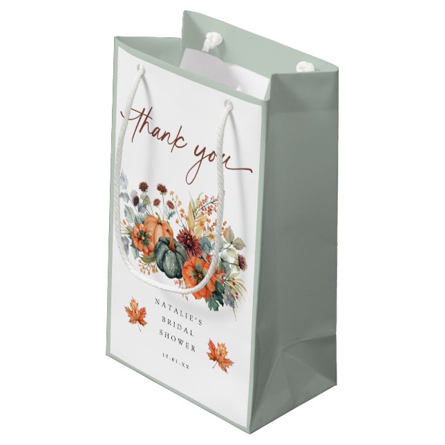Petit Sac Cadeau Cadeau de mariage élégant d'automne (Dos Angle)