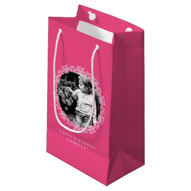 Petit Sac Cadeau Cadres photo Hot Rose Fancy (Devant Angle)