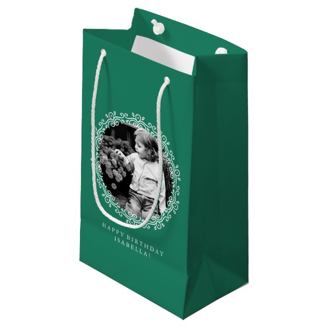 Petit Sac Cadeau Cadres photo Jade Green Fancy Swils (Devant Angle)