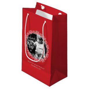Petit Sac Cadeau Cadres photo Red Fancy Swirls