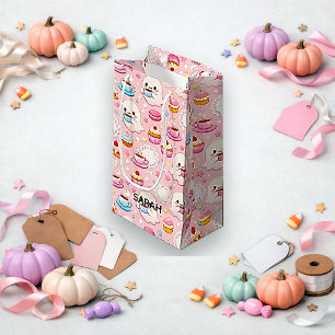 Petit Sac Cadeau Café de fantômes kawaii rose mignon Halloween